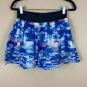 Hollister Blue Patterned Skater Skirt